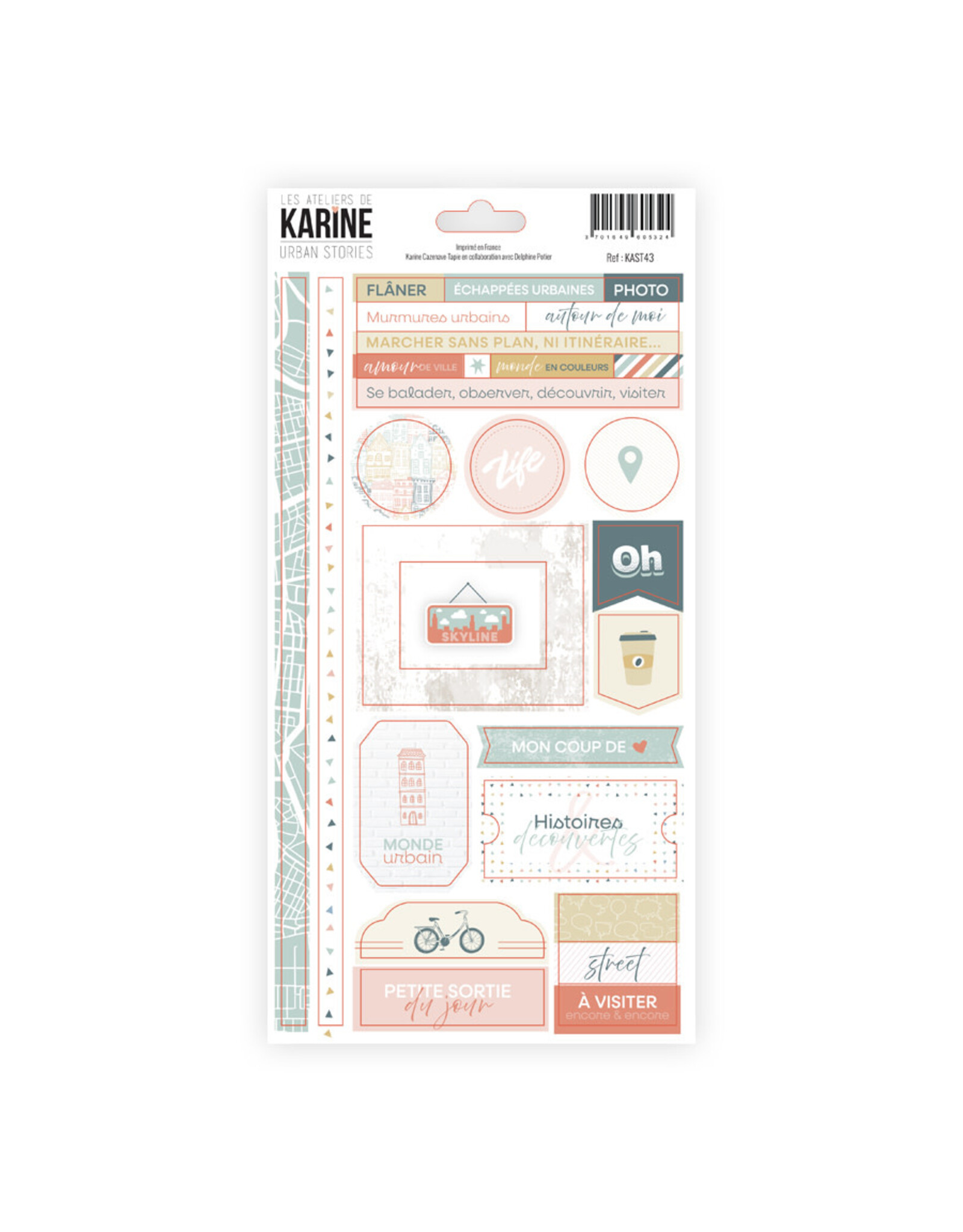 LES ATELIERS DE KARINE LES ATELIERS DE KARINE URBAN STORIES CARDSTOCK STICKERS
