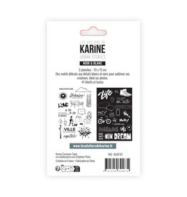 LES ATELIERS DE KARINE LES ATELIERS DE KARINE URBAN STORIES TRANSPARENTS NOIR & BLANC STICKERS
