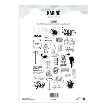 LES ATELIERS DE KARINE LES ATELIERS DE KARINE URBAN STORIES A4 FOCUS CLEAR STAMP SET