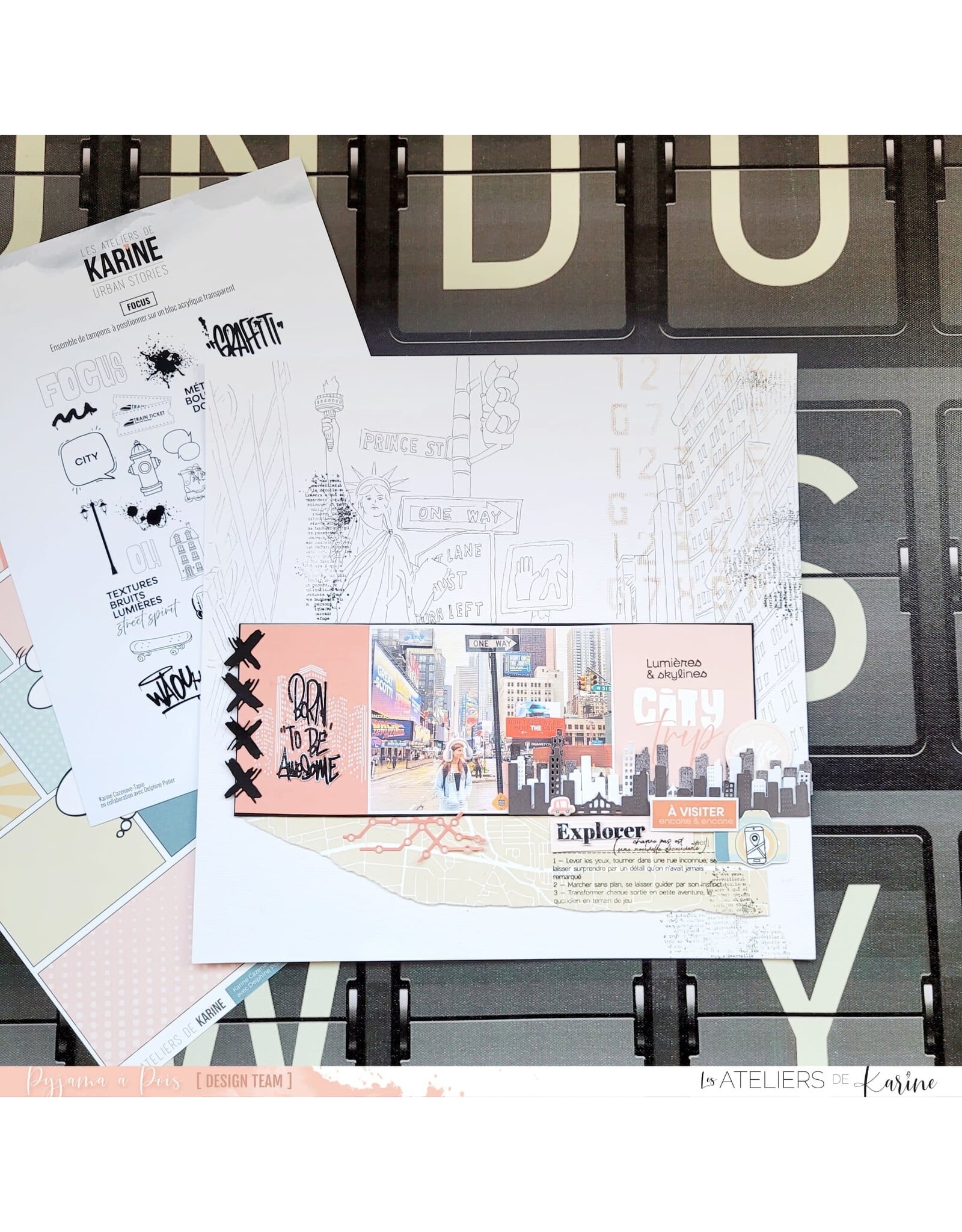 LES ATELIERS DE KARINE LES ATELIERS DE KARINE URBAN STORIES DÉFINITIONS EXPLORER CLEAR STAMP SET