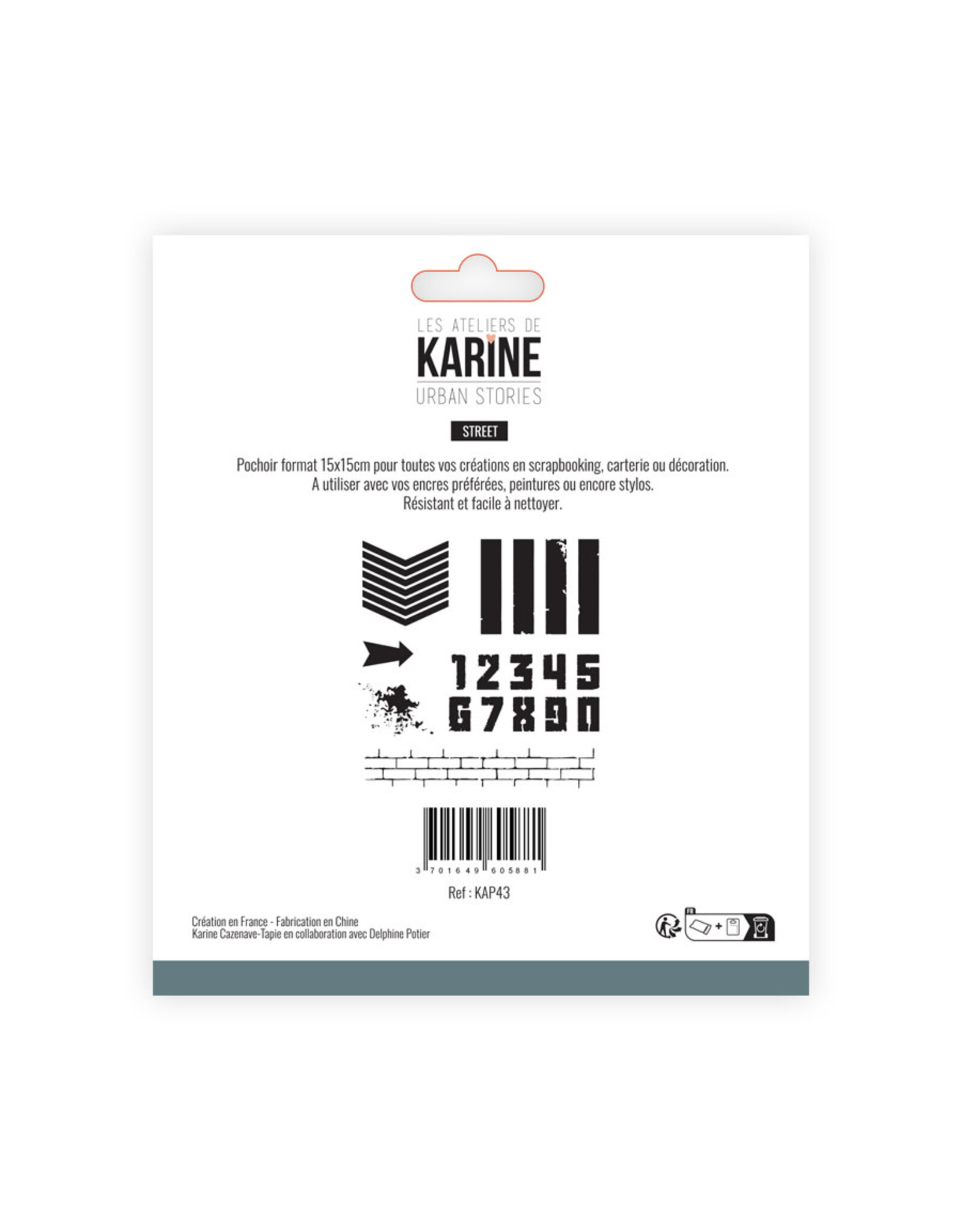 LES ATELIERS DE KARINE LES ATELIERS DE KARINE URBAN STORIES STREET 6x6 STENCIL
