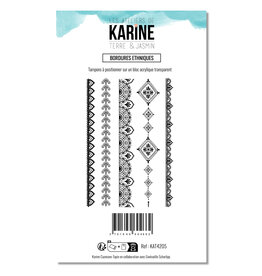 LES ATELIERS DE KARINE LES ATELIERS DE KARINE TERRE & JASMIN BORDURES ETHNIQUES CLEAR STAMP SET