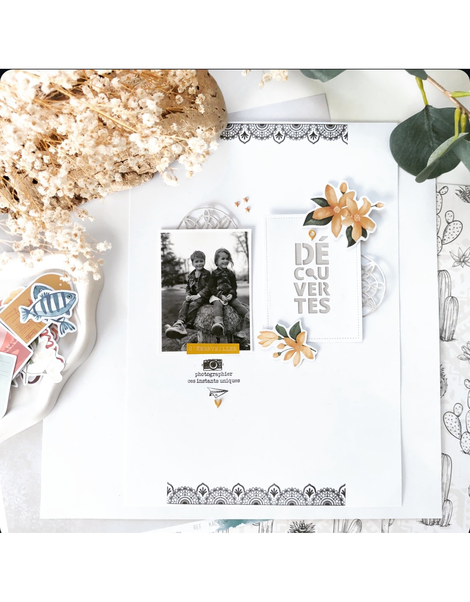 LES ATELIERS DE KARINE LES ATELIERS DE KARINE TERRE & JASMIN BORDURES ETHNIQUES CLEAR STAMP SET