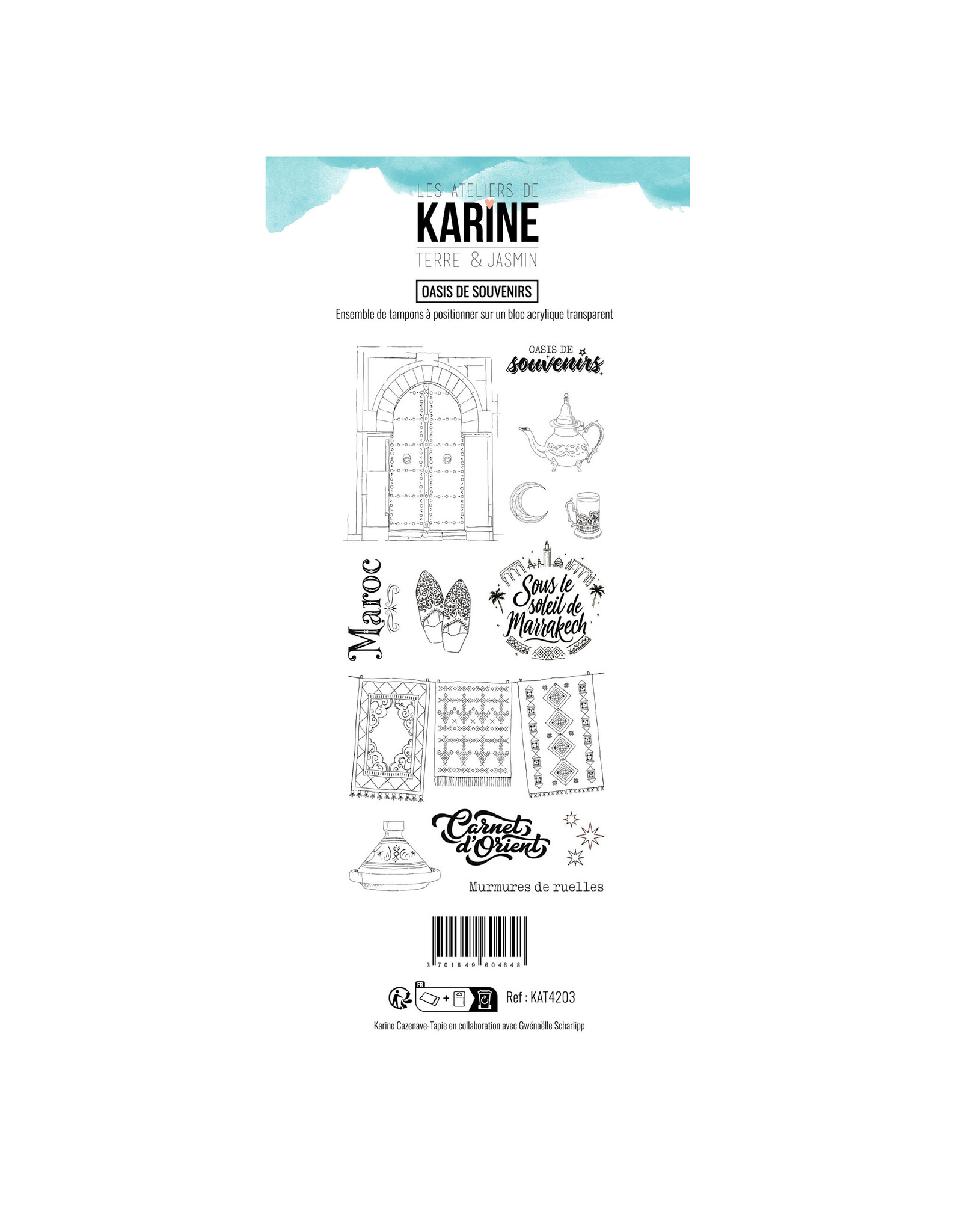 LES ATELIERS DE KARINE LES ATELIERS DE KARINE TERRE & JASMIN OASIS DE SOUVENIRS CLEAR STAMP SET