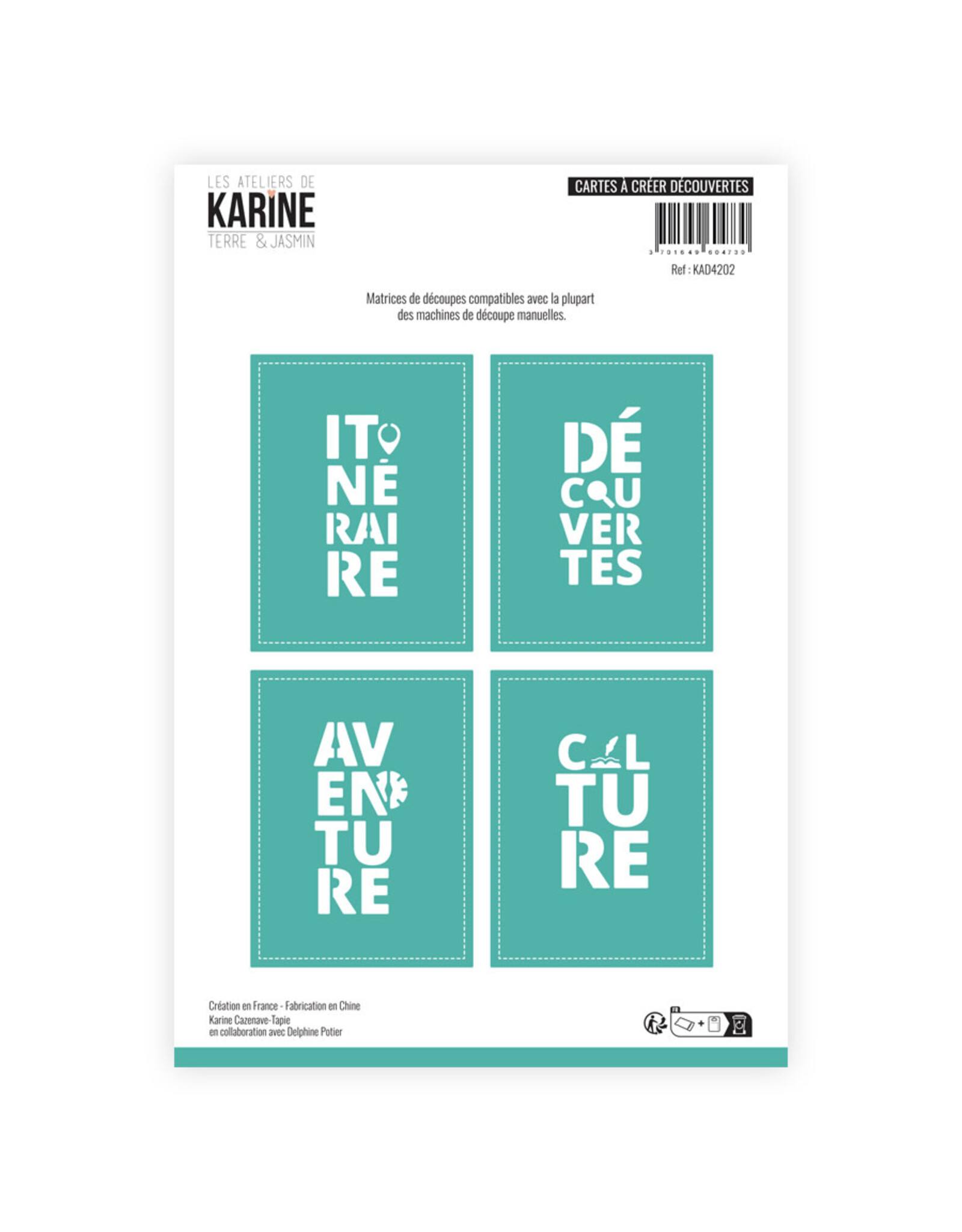 LES ATELIERS DE KARINE LES ATELIERS DE KARINE TERRE & JASMIN CARTES À CRÉER DÉCOUVERTES DIE SET
