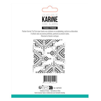 LES ATELIERS DE KARINE LES ATELIERS DE KARINE TERRE & JASMIN TISSAGE ETHNIQUE 6x6 STENCIL