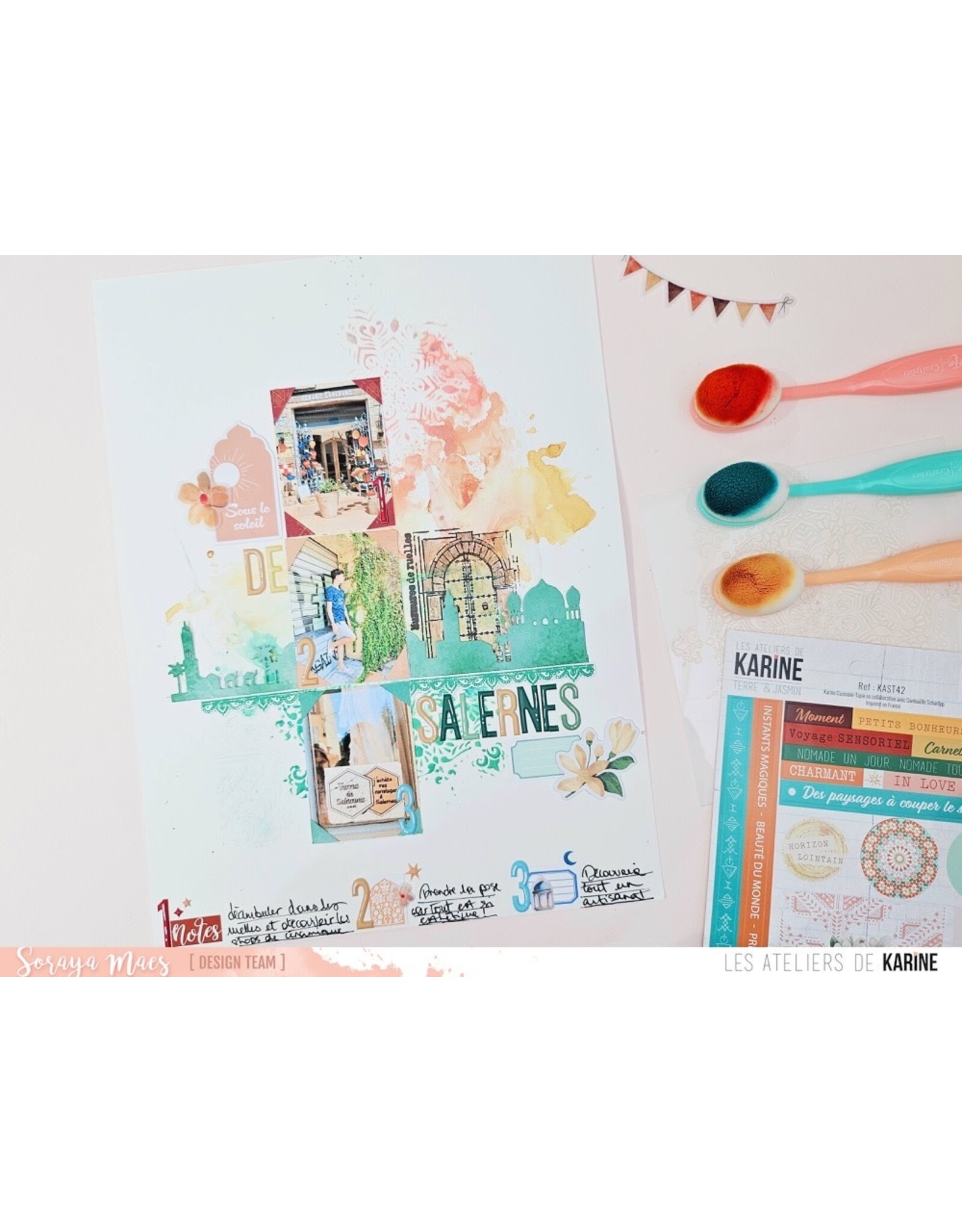 LES ATELIERS DE KARINE LES ATELIERS DE KARINE TERRE & JASMIN TISSAGE ETHNIQUE 6x6 STENCIL