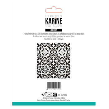LES ATELIERS DE KARINE LES ATELIERS DE KARINE TERRE & JASMIN ZELLIGES 6x6 STENCIL
