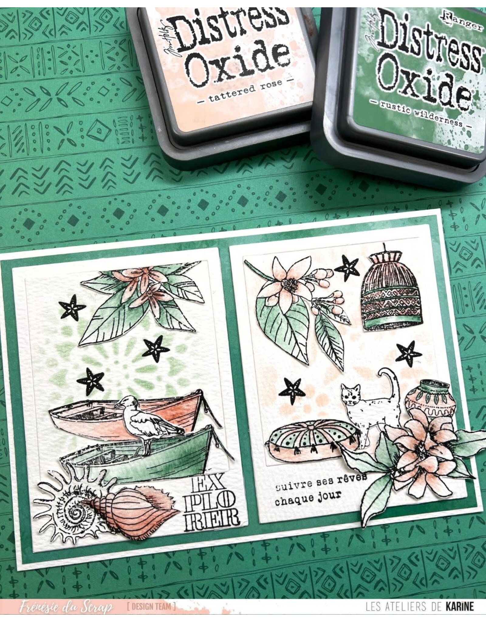 LES ATELIERS DE KARINE LES ATELIERS DE KARINE TERRE & JASMIN ZELLIGES 6x6 STENCIL