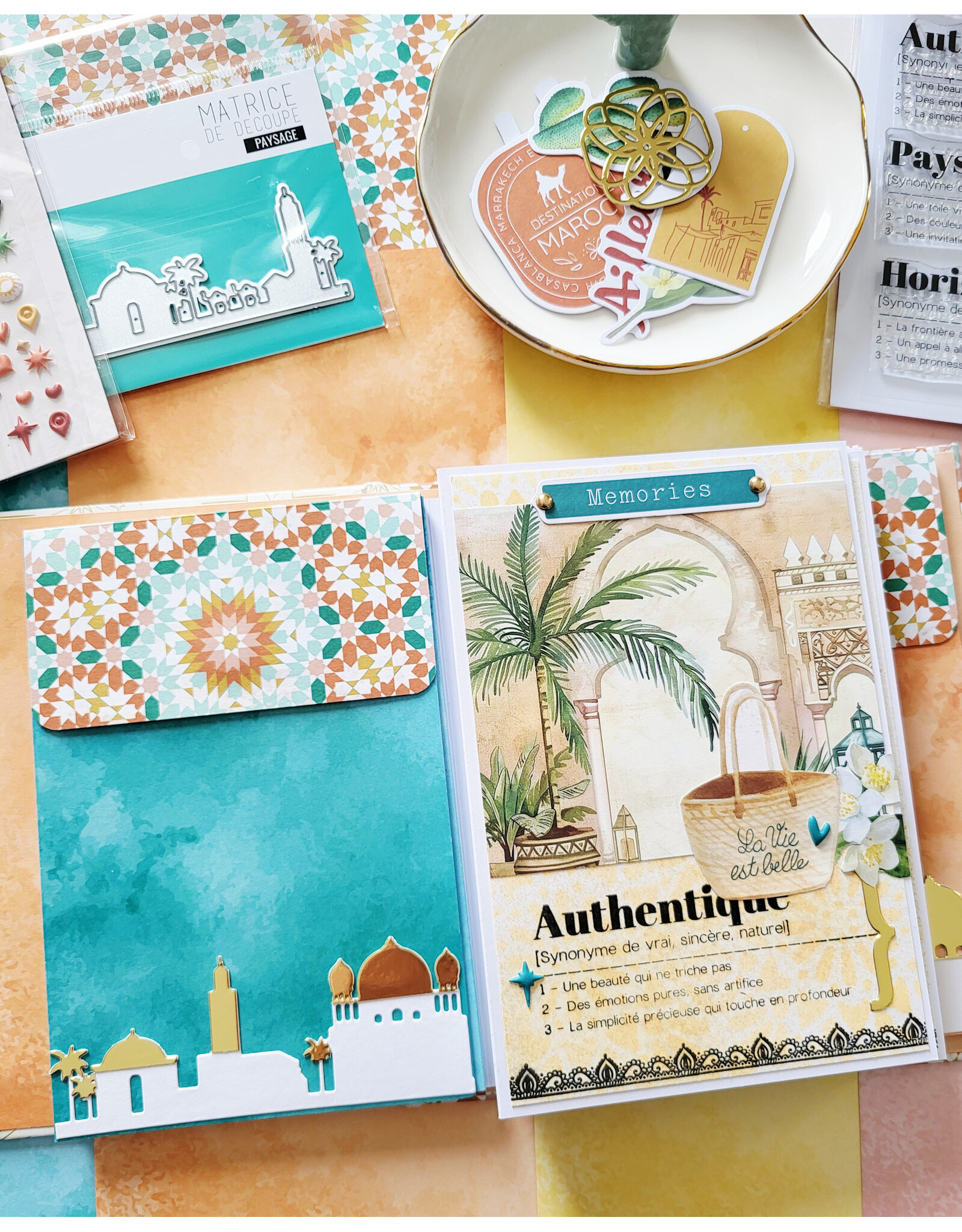 LES ATELIERS DE KARINE LES ATELIERS DE KARINE TERRE & JASMIN ZELLIGES 6x6 STENCIL