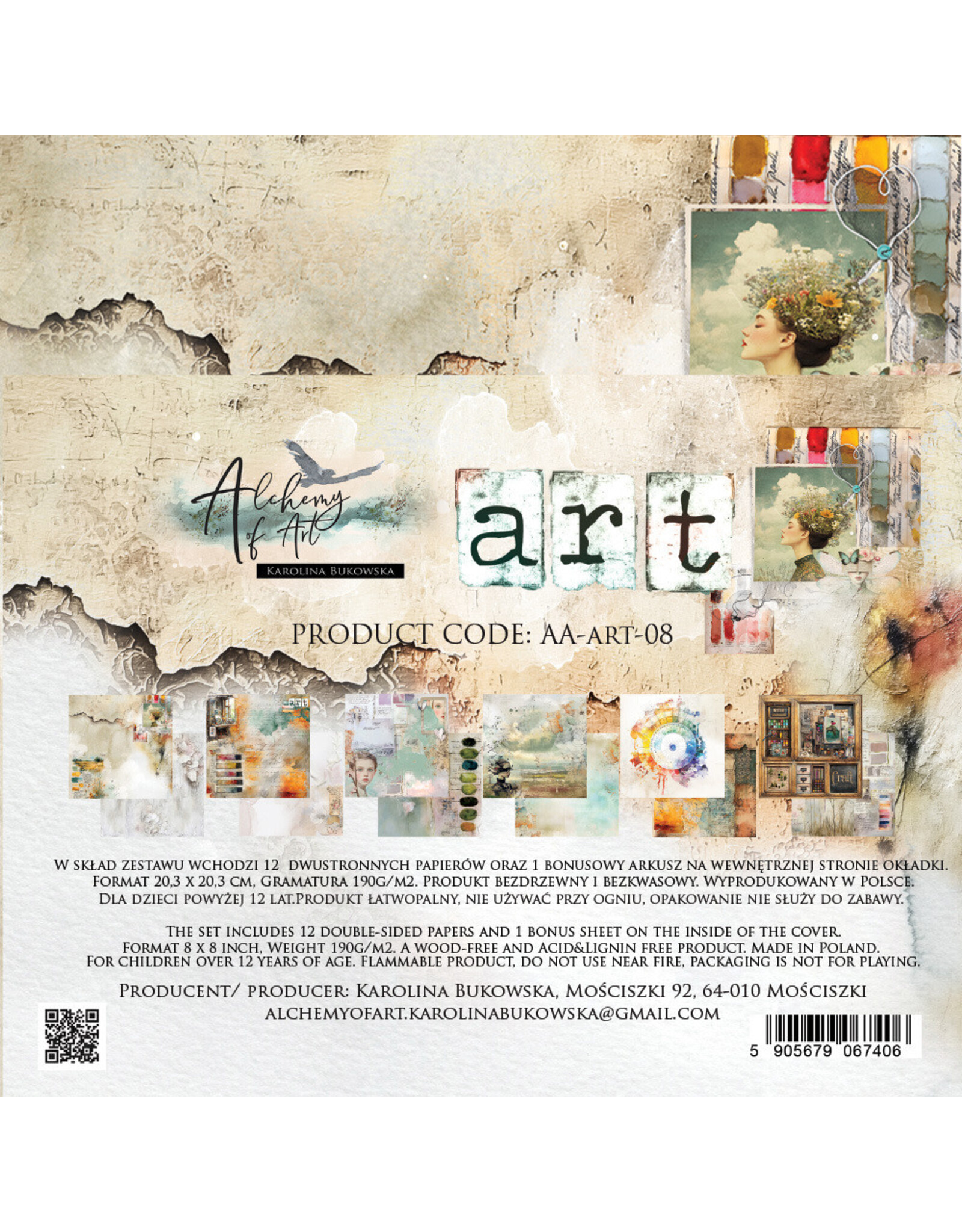 ALCHEMY OF ART ALCHEMY OF ART ART 8x8 PAPER PACK 12 SHEETS