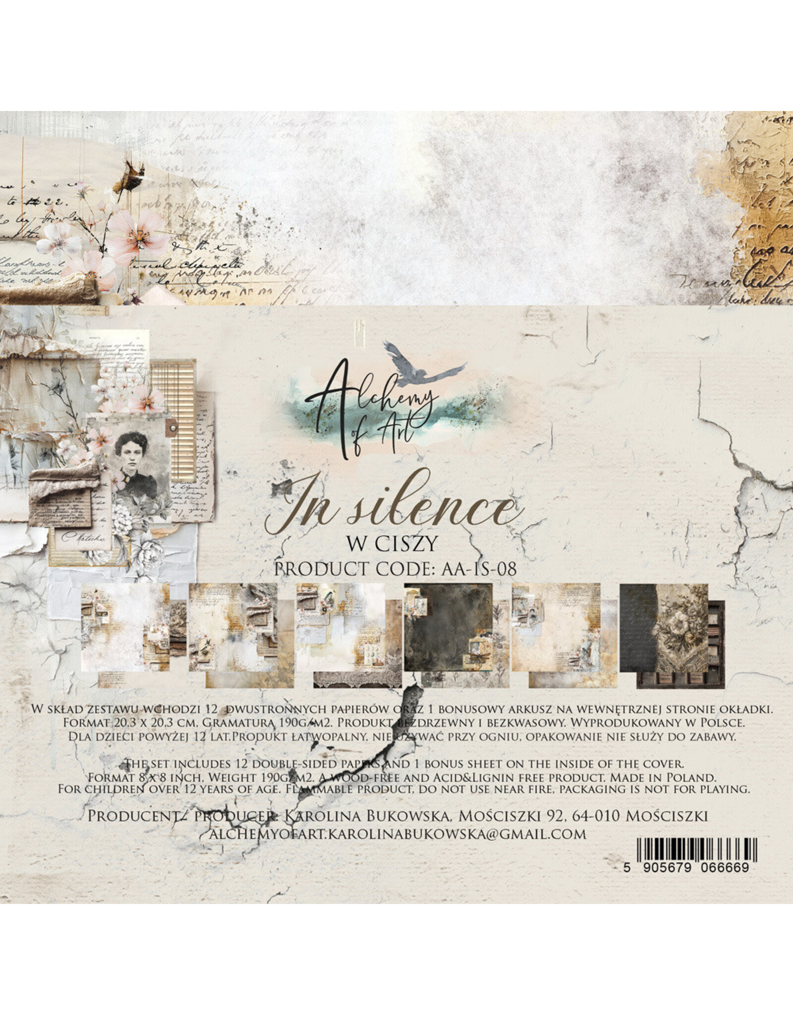 ALCHEMY OF ART ALCHEMY OF ART IN SILENCE 8x8 PAPER PACK 12 SHEETS