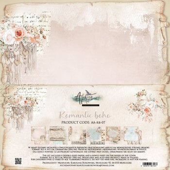 ALCHEMY OF ART ALCHEMY OF ART ROMANTIC BOHO 12x12 PAPER PACK 6 SHEETS