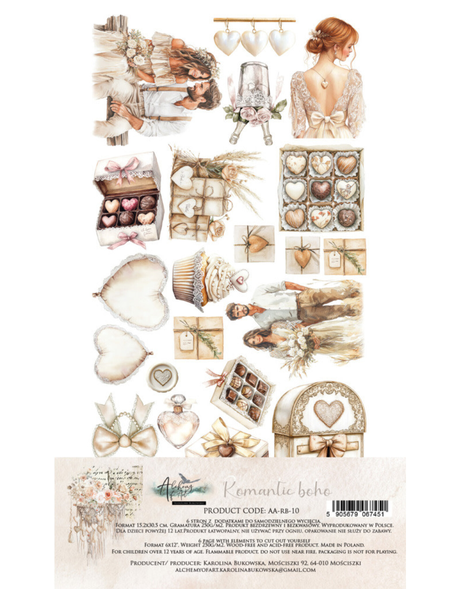 ALCHEMY OF ART ALCHEMY OF ART ROMANTIC BOHO 6x12 EXTRAS DIE-CUTS