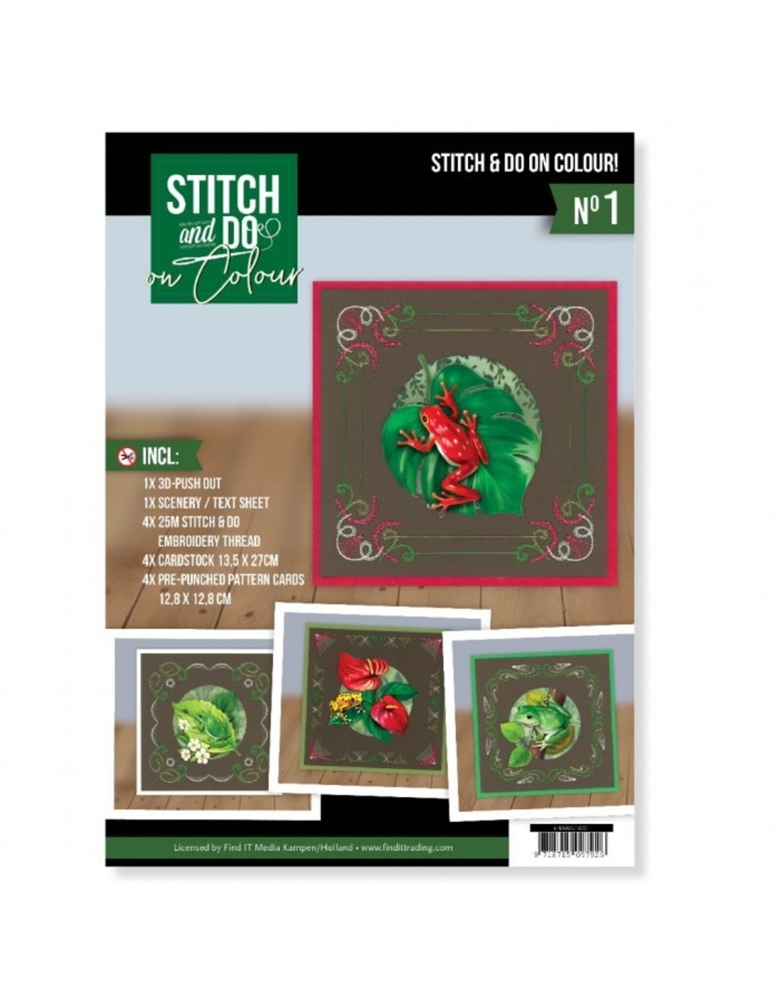 FIND IT FIND IT HOBBYDOTS STITCH & DO ON COLOUR AMY DESIGN FRIENDLY FROGS