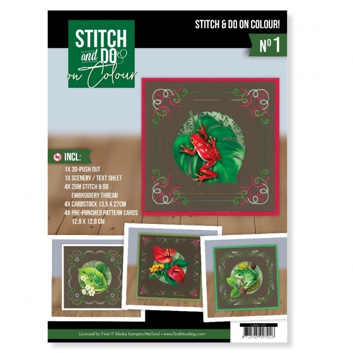 FIND IT FIND IT HOBBYDOTS STITCH & DO ON COLOUR AMY DESIGN FRIENDLY FROGS