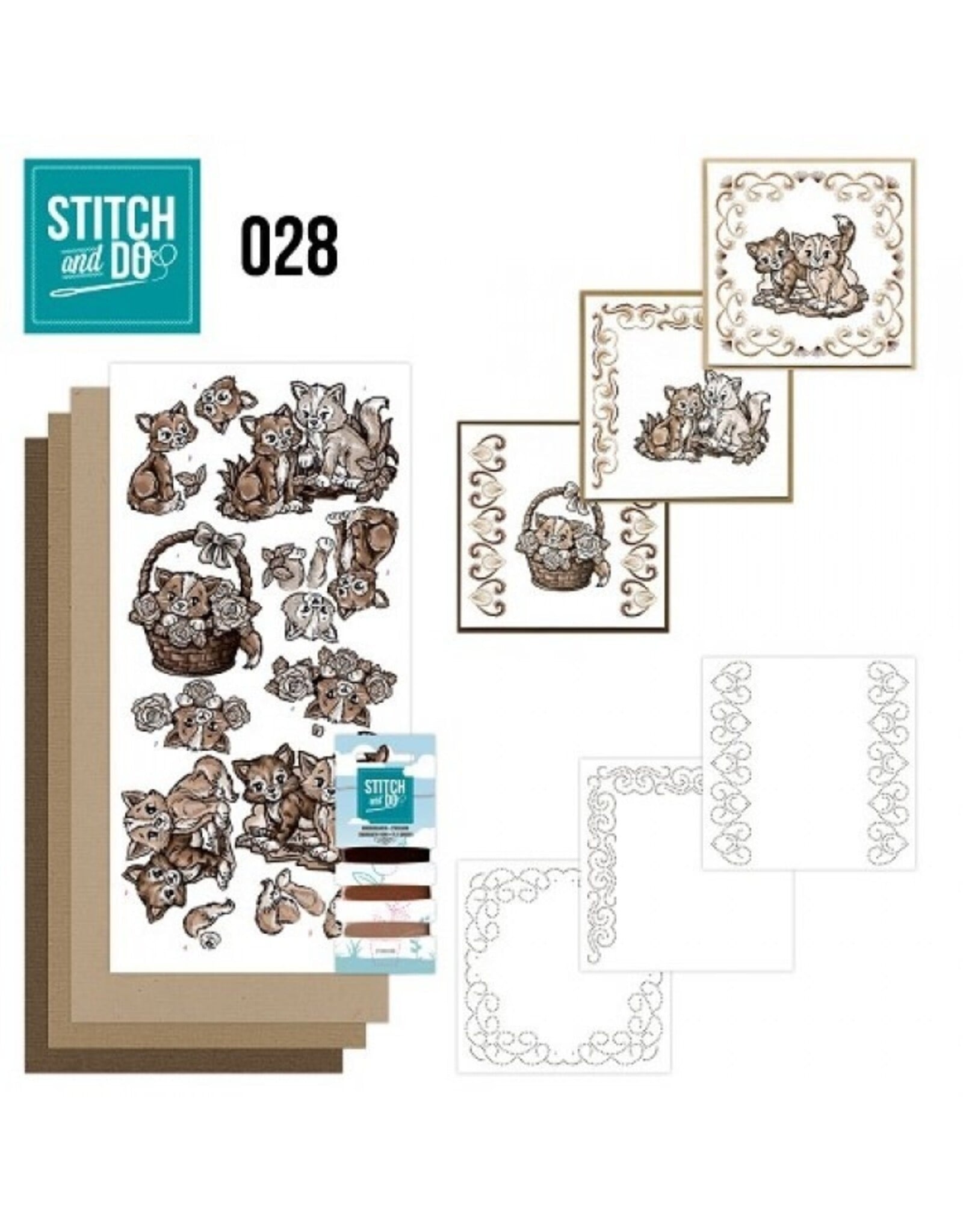 FIND IT FIND IT HOBBYDOTS STITCH & DO SET BROWN CATS