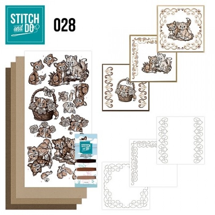 FIND IT FIND IT HOBBYDOTS STITCH & DO SET BROWN CATS