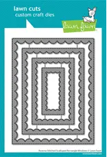 LAWN FAWN LAWN FAWN REVERSE STITCHED SCALLOPED RECTANGLE WINDOWS DIE