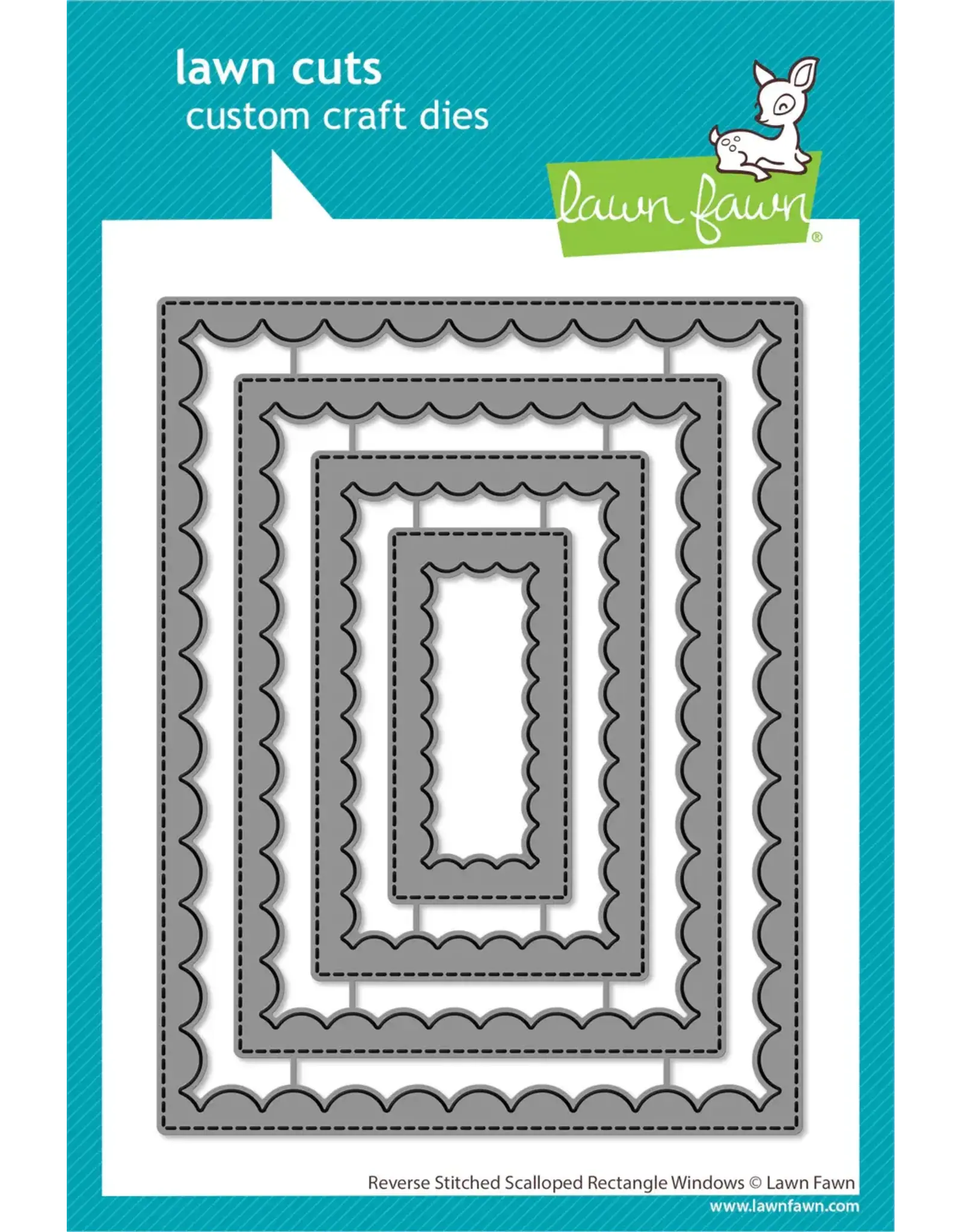 LAWN FAWN LAWN FAWN REVERSE STITCHED SCALLOPED RECTANGLE WINDOWS DIE