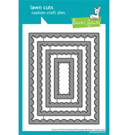 LAWN FAWN LAWN FAWN REVERSE STITCHED SCALLOPED RECTANGLE WINDOWS DIE