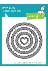 LAWN FAWN LAWN FAWN REVERSE STITCHED SCALLOPED CIRCLE WINDOWS DIE SET