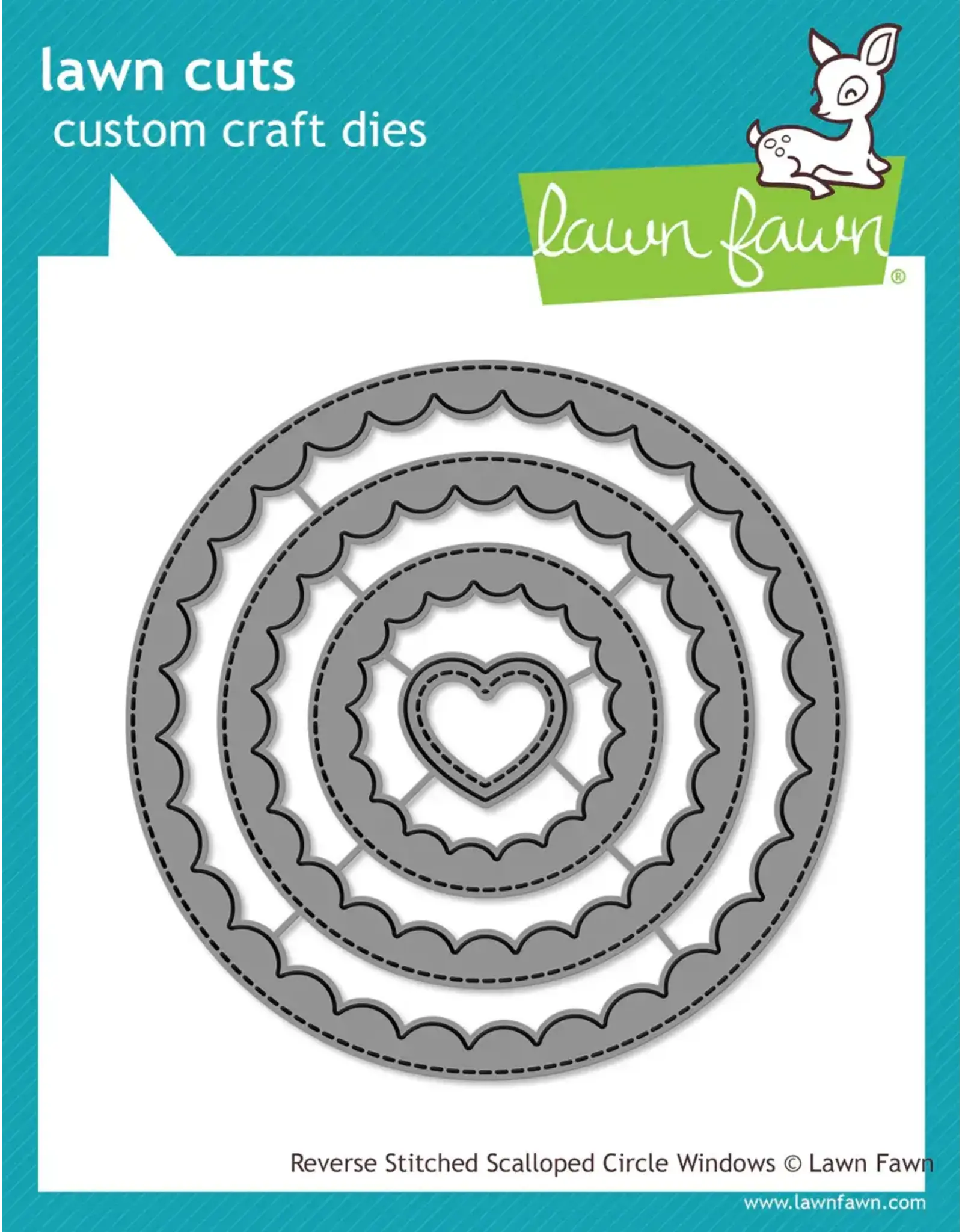 LAWN FAWN LAWN FAWN REVERSE STITCHED SCALLOPED CIRCLE WINDOWS DIE SET