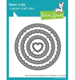 LAWN FAWN LAWN FAWN REVERSE STITCHED SCALLOPED CIRCLE WINDOWS DIE SET