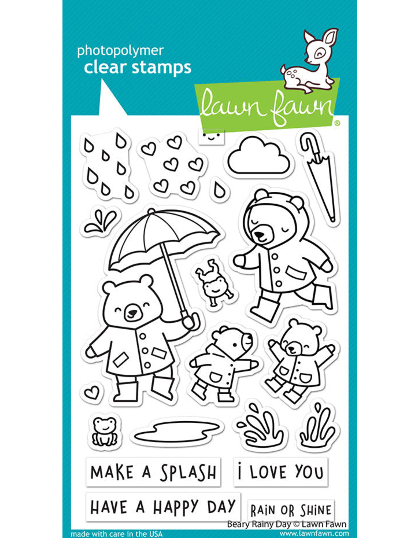 LAWN FAWN LAWN FAWN BEARY RAINY DAY CLEAR STAMP SET