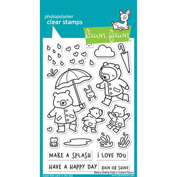 LAWN FAWN LAWN FAWN BEARY RAINY DAY CLEAR STAMP SET