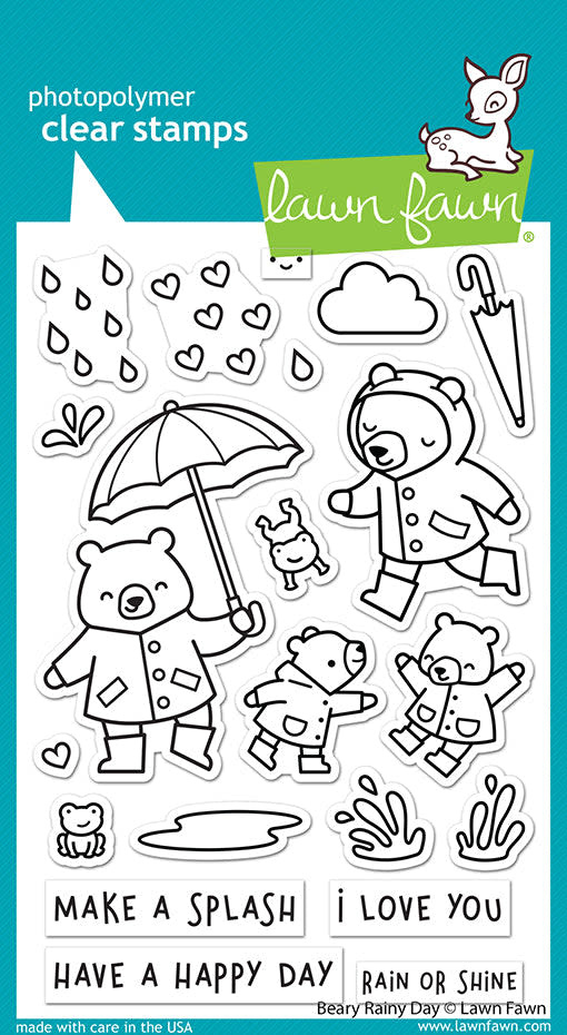LAWN FAWN LAWN FAWN BEARY RAINY DAY CLEAR STAMP SET