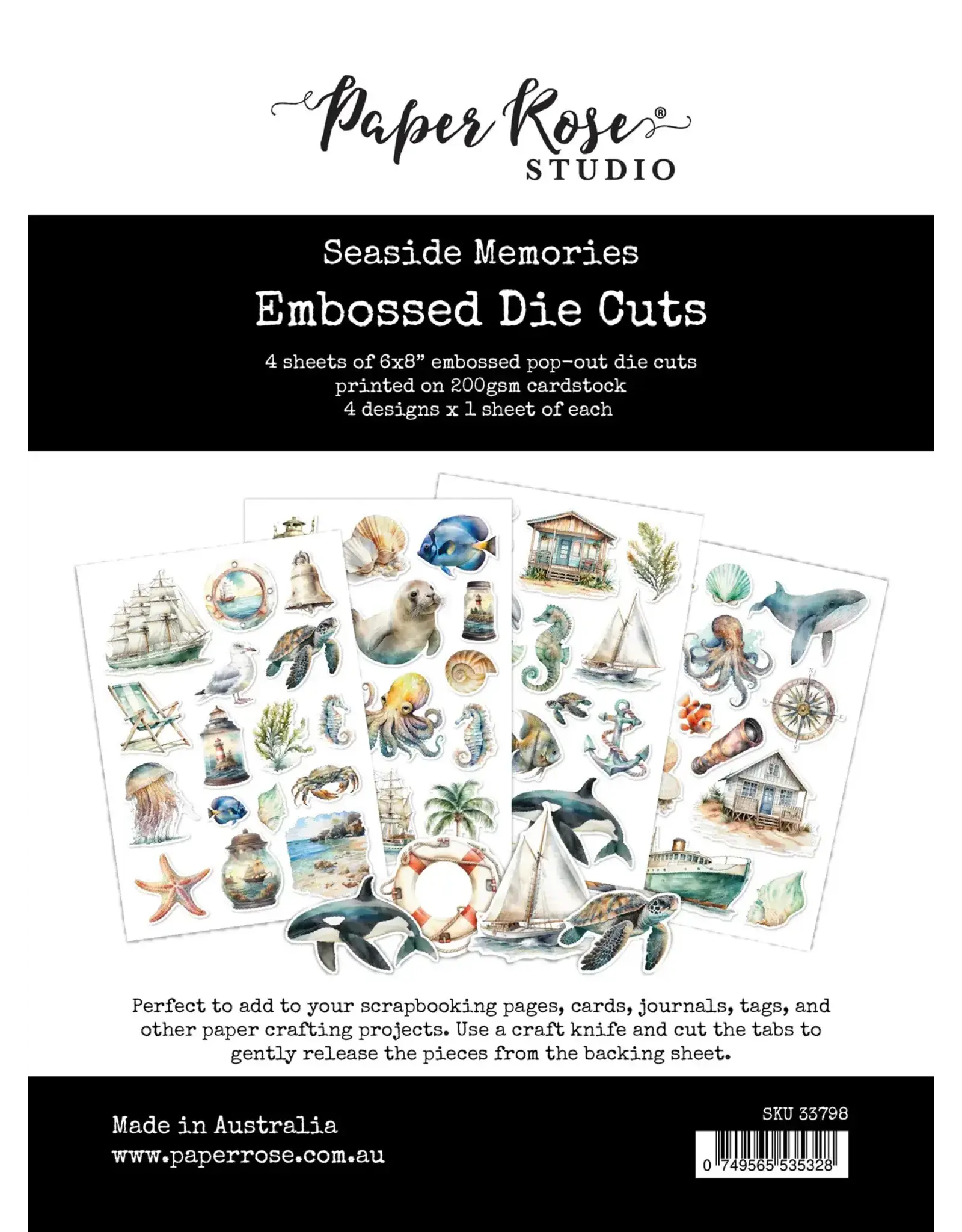 PAPER ROSE PAPER ROSE SEASIDE MEMORIES EMBOSSED DIE CUTS