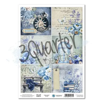 3QUARTER DESIGNS 3QUARTER DESIGNS TWILIGHT INK VELLUM A4 SHEET