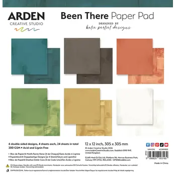 ARDEN CREATIVE STUDIO ARDEN CREATIVE STUDIO BEEN THERE SOLIDS 12x12 PAPER PAD 24 SHEETS