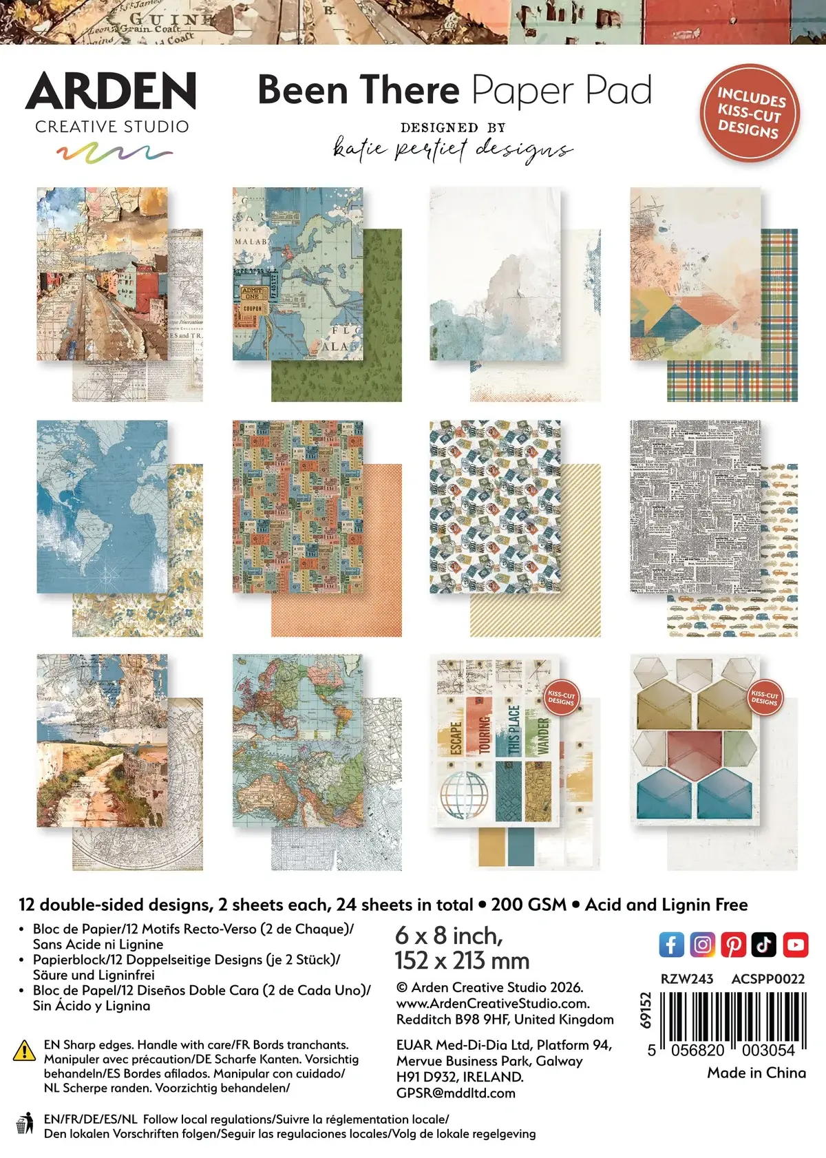 ARDEN CREATIVE STUDIO ARDEN CREATIVE STUDIO BEEN THERE 6x8 PAPER PAD