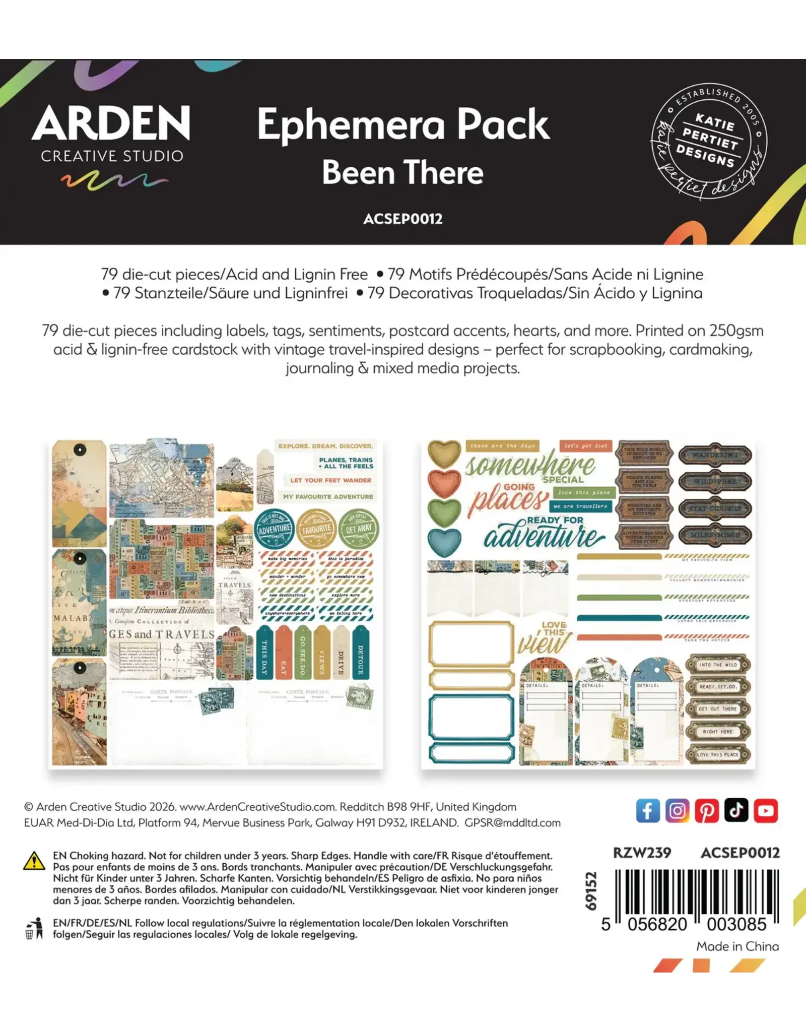 ARDEN CREATIVE STUDIO ARDEN CREATIVE STUDIO BEEN THERE EPHEMERA DIE-CUTS