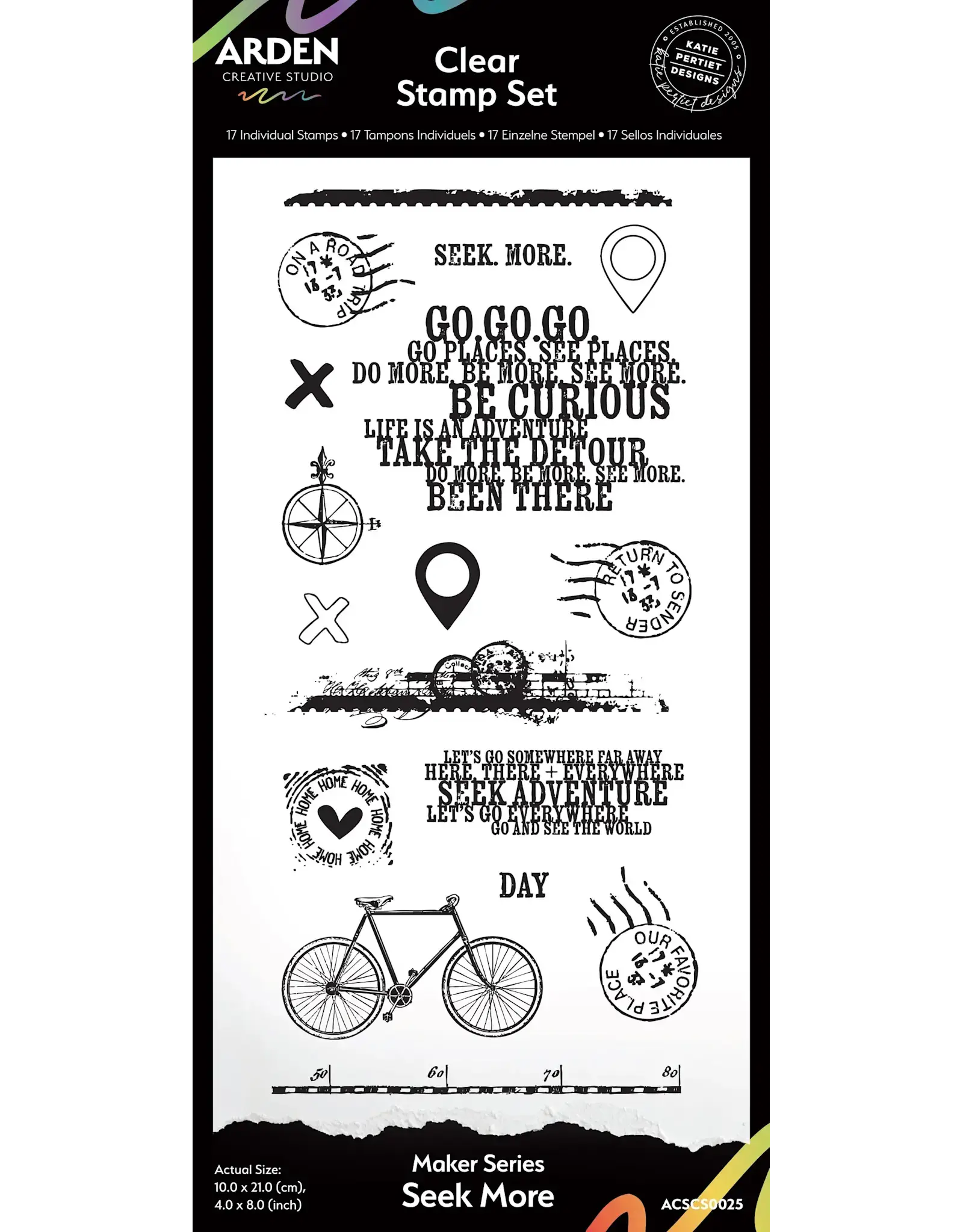 ARDEN CREATIVE STUDIO ARDEN CREATIVE STUDIO MAKER SERIES SEEK MORE 4x8 CLEAR STAMP SET