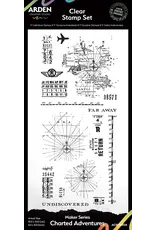 ARDEN CREATIVE STUDIO ARDEN CREATIVE STUDIO MAKER SERIES CHARTED ADVENTURES 4x8 CLEAR STAMP SET