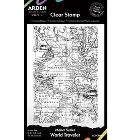 ARDEN CREATIVE STUDIO ARDEN CREATIVE STUDIO MAKER SERIES WORLD TRAVELER 4x6 CLEAR STAMP
