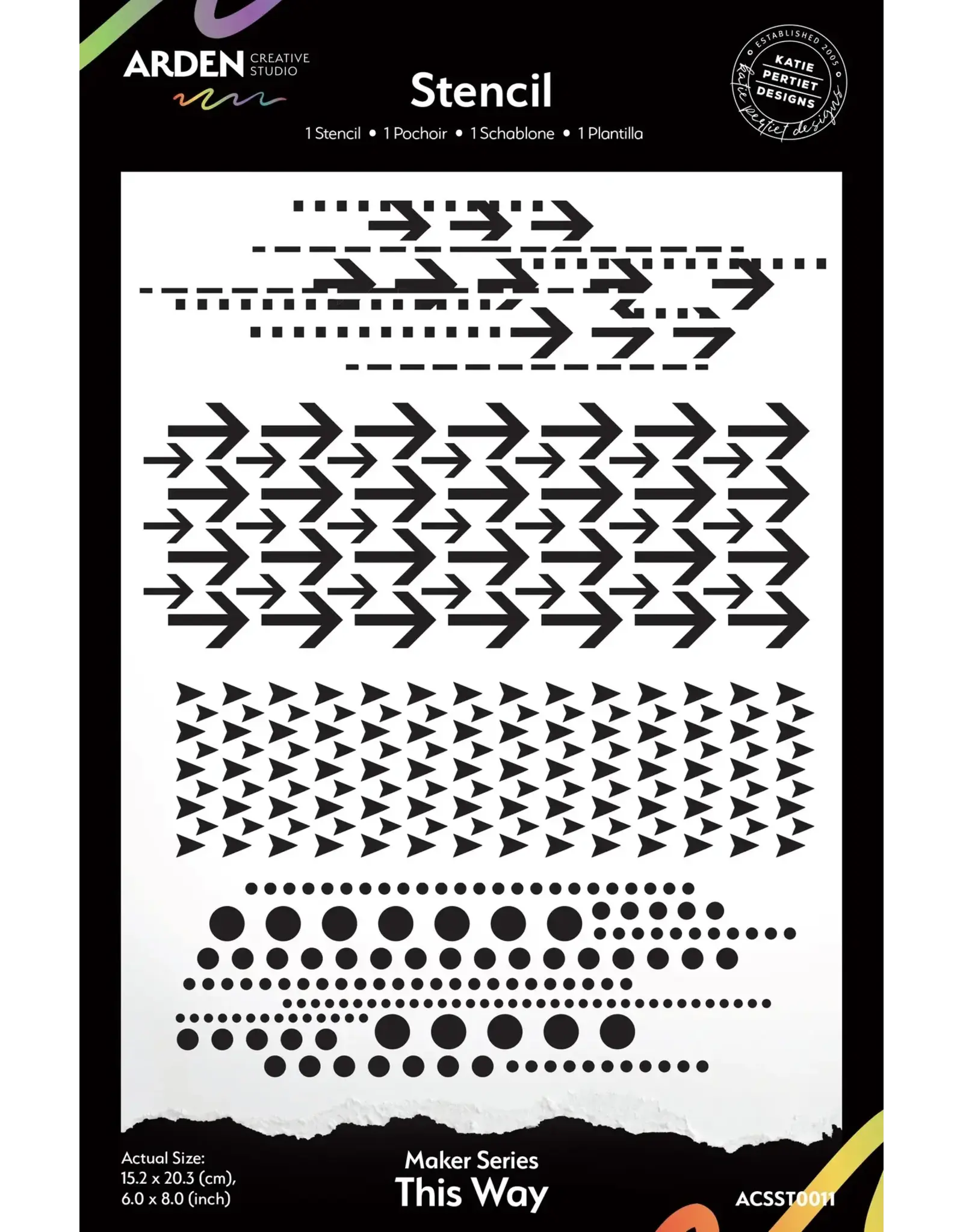 ARDEN CREATIVE STUDIO ARDEN CREATIVE STUDIO MAKER SERIES THIS WAY 6x8 STENCIL