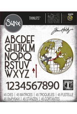 SIZZIX SIZZIX TIM HOLTZ THINLITS VAULT WORLD TRAVEL DIE SET