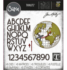 SIZZIX SIZZIX TIM HOLTZ THINLITS VAULT WORLD TRAVEL DIE SET