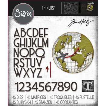 SIZZIX SIZZIX TIM HOLTZ THINLITS VAULT WORLD TRAVEL DIE SET