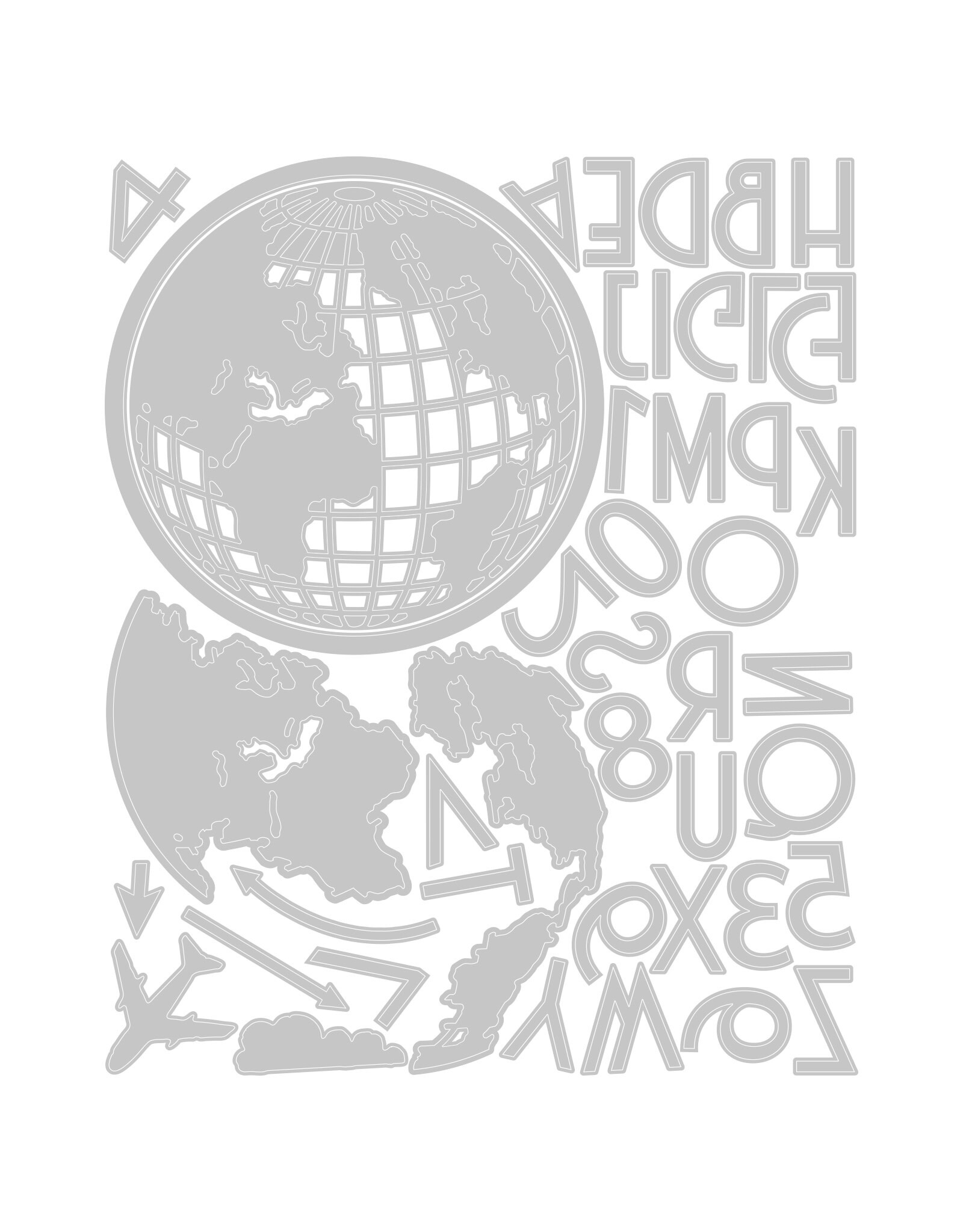 SIZZIX SIZZIX TIM HOLTZ THINLITS VAULT WORLD TRAVEL DIE SET