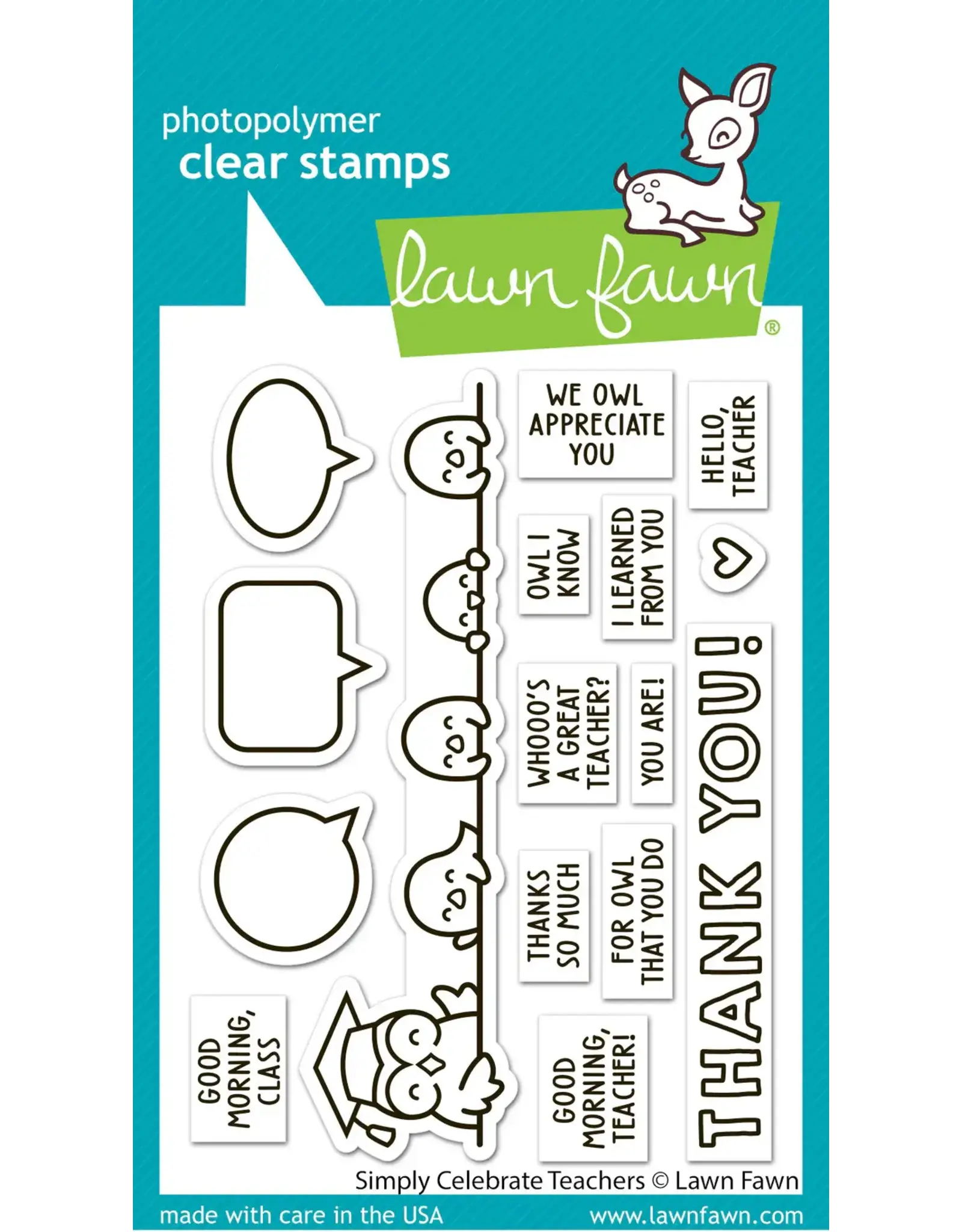 LAWN FAWN LAWN FAWN SIMPLY CELEBRATE TEACHERS CLEAR STAMP SET