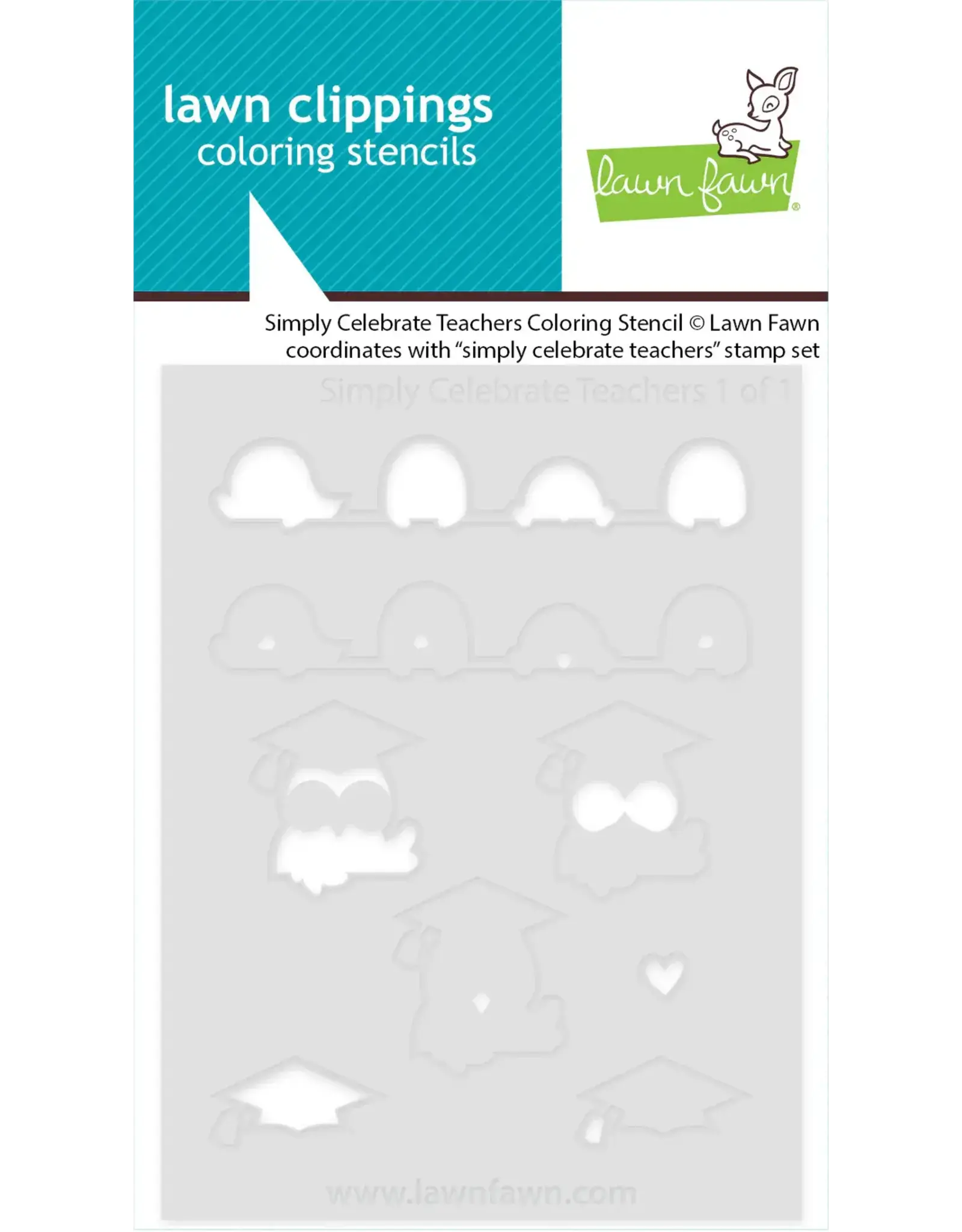 LAWN FAWN LAWN FAWN SIMPLY CELEBRATE TEACHERS COLORING STENCIL