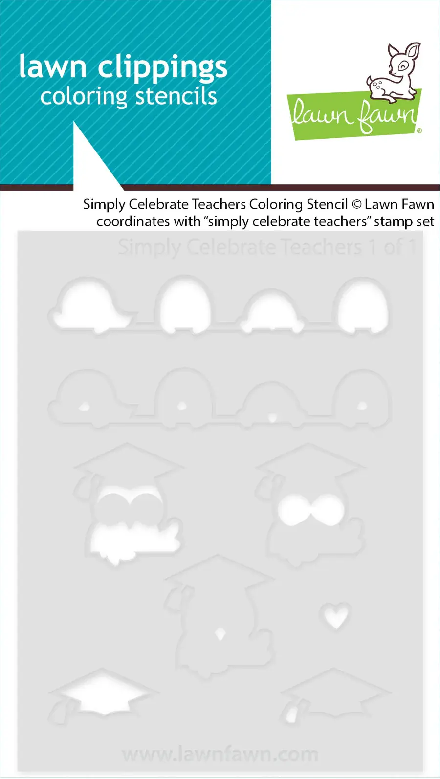 LAWN FAWN LAWN FAWN SIMPLY CELEBRATE TEACHERS COLORING STENCIL