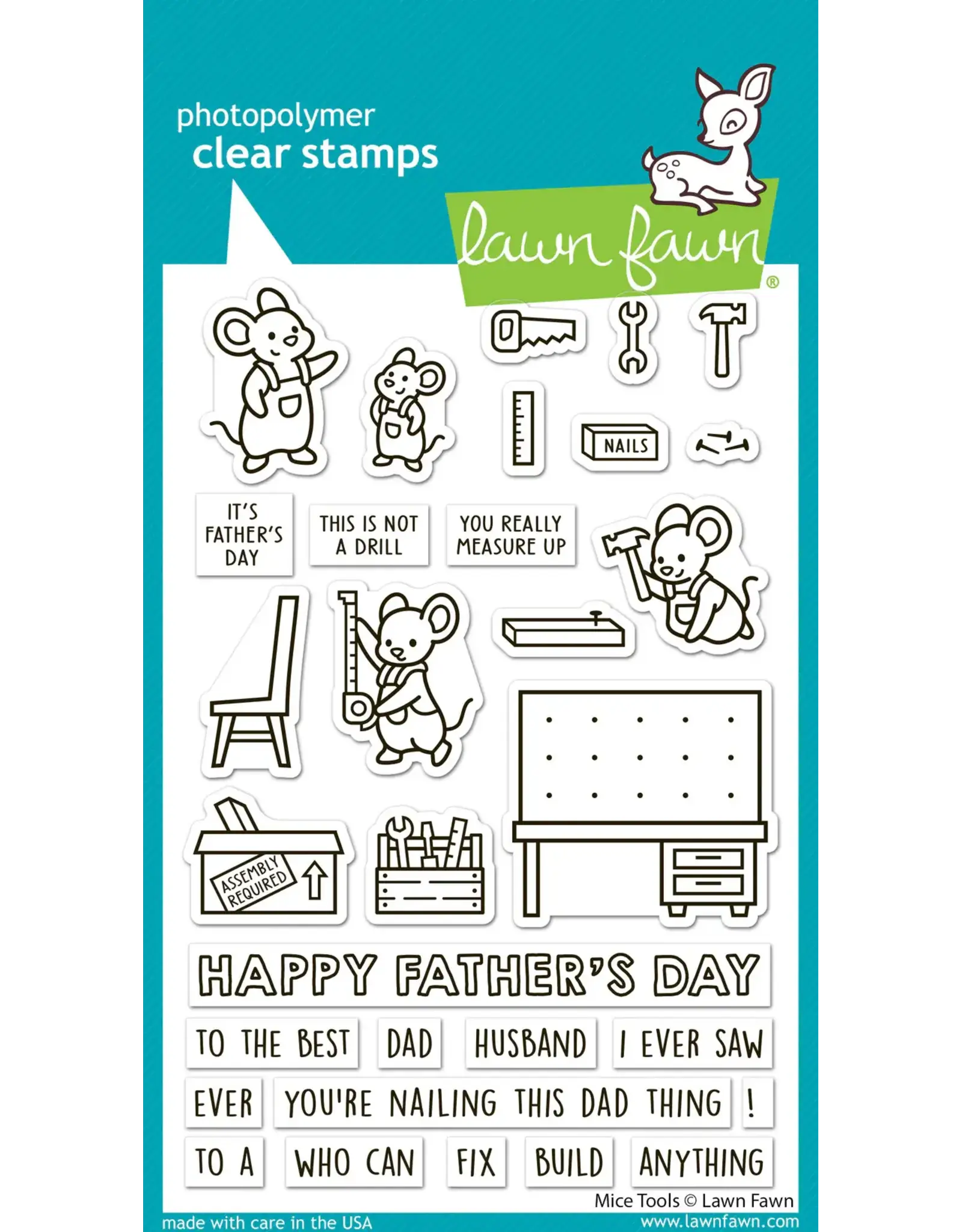 LAWN FAWN LAWN FAWN MICE TOOLS CLEAR STAMP SET