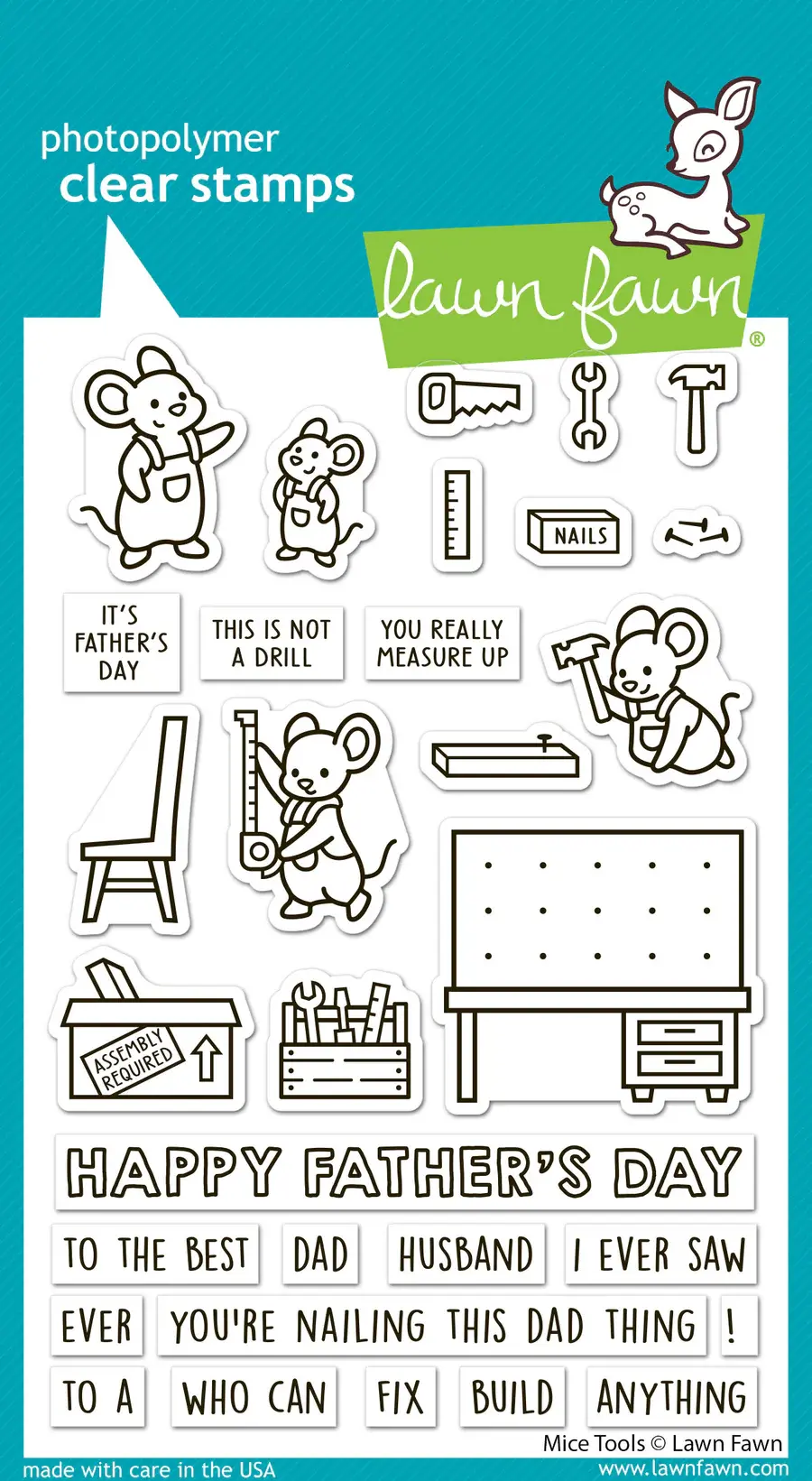LAWN FAWN LAWN FAWN MICE TOOLS CLEAR STAMP SET