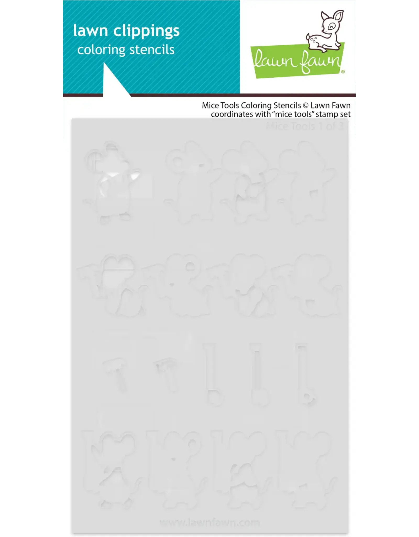 LAWN FAWN LAWN FAWN MICE TOOLS COLORING STENCIL SET